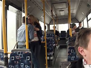Lindsey Olsen porks her guy on a public bus